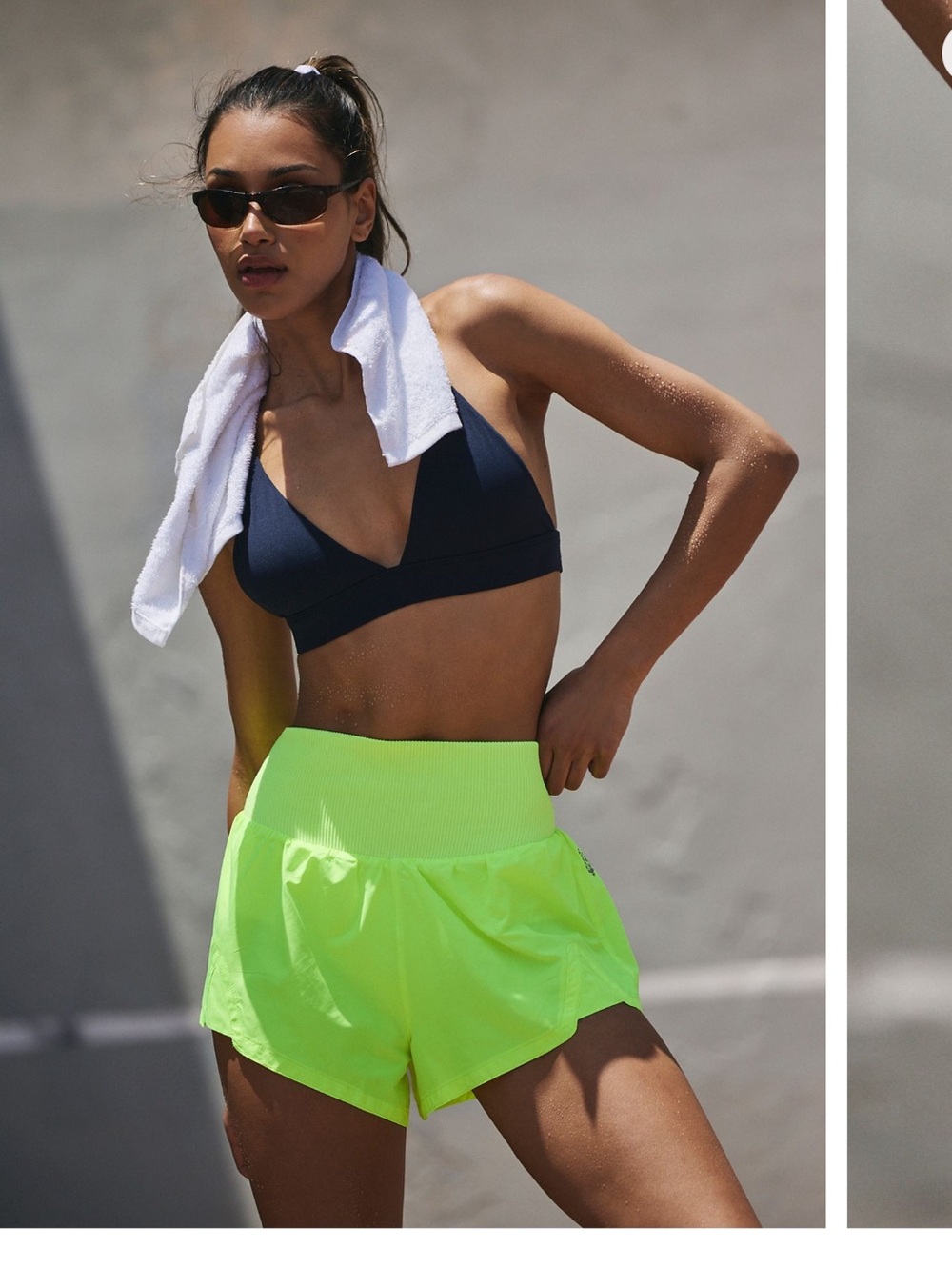 Free People Movement Carpe Diem Shorts in Highlighter Yellow